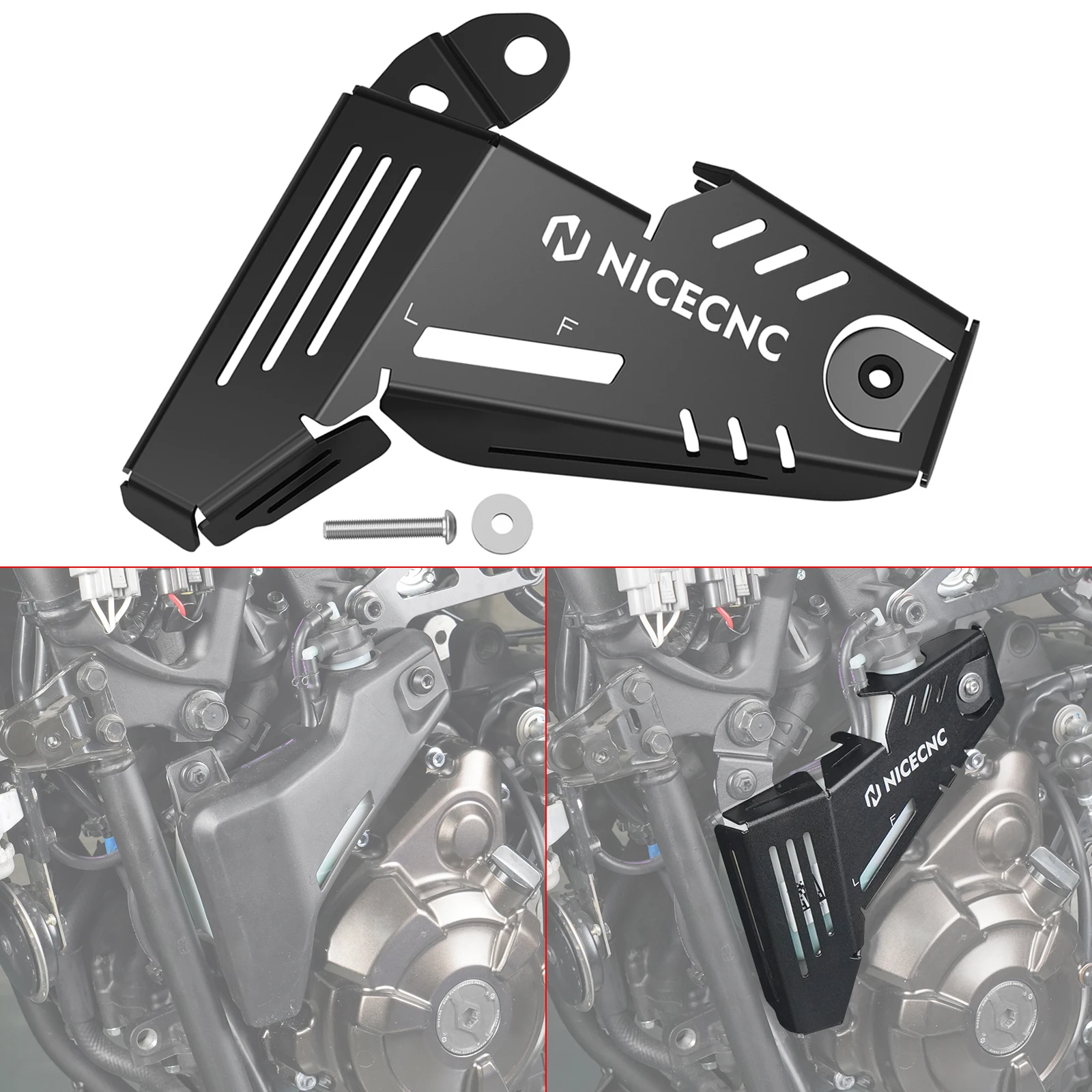

NICECNC Motorcycle Coolant Reservoir Tank Protection Cover for Yamaha Tenere 700/Rally XTZ700 2019 2020 2021 2022 2023 2024