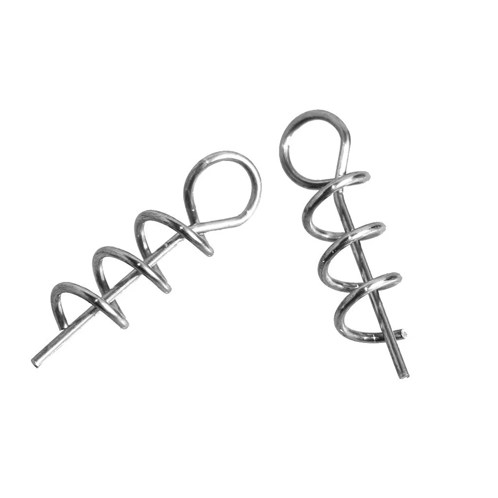 

Spring Crank Hook Locking Needle Soft Bait Pin Silver Fixed Durable Lightweight Anti Rust Fishing Latch Accessories Baits