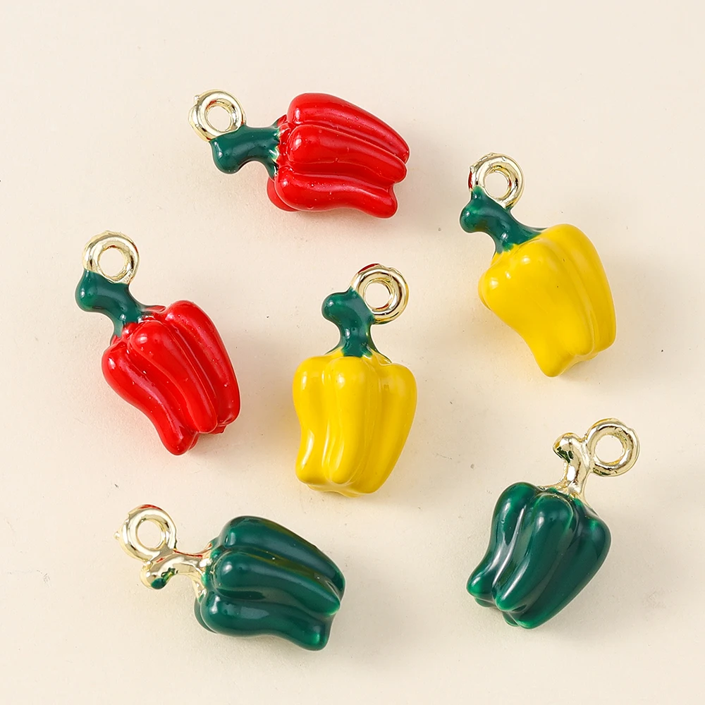 5 Stück süße Kawaii Pfeffer Charms Chili Anhänger für Halskette Armband handgemachte Diy Ohrringe Schmuck machen Zubehör