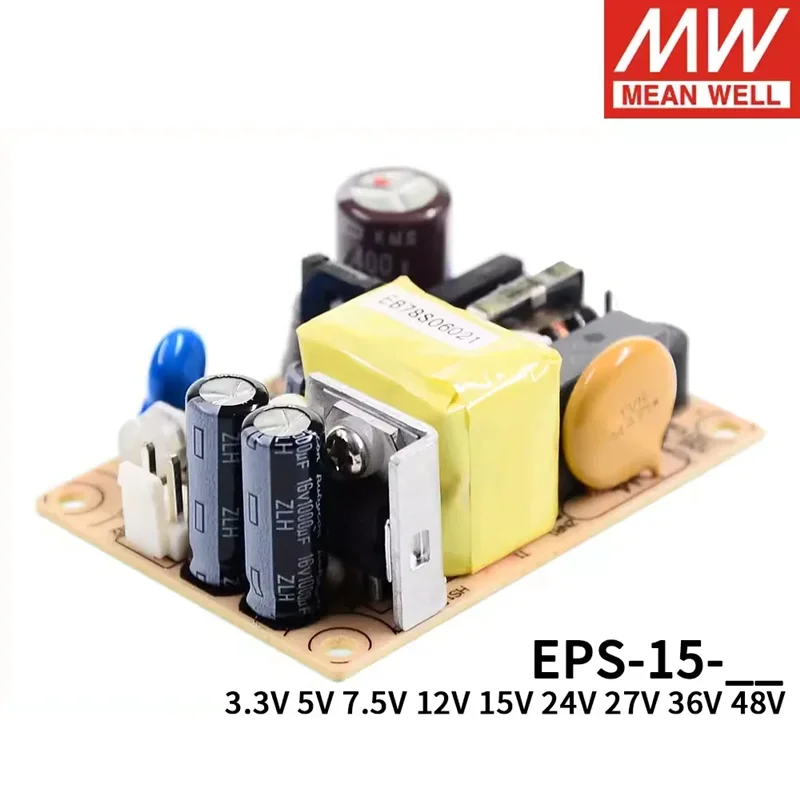 

Mean Well EPS-15 Single Output PSU Open Frame AC-DC Switching Power Supply 15W 3.3V 5V 7.5V 12V 15V 24V 27V 36V 48V meanwell