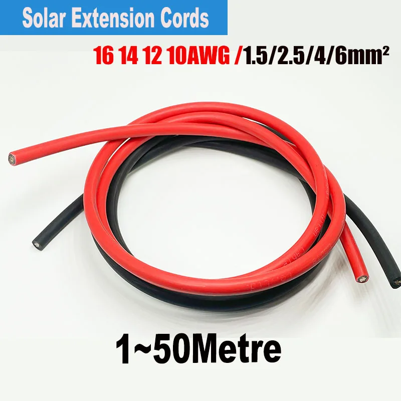 

Solar Panel Wire 16/14/12/10awg Tin Copper PV Wire Solar Extension Cable For Outdoor Car RV Boat Marine Solar Panel