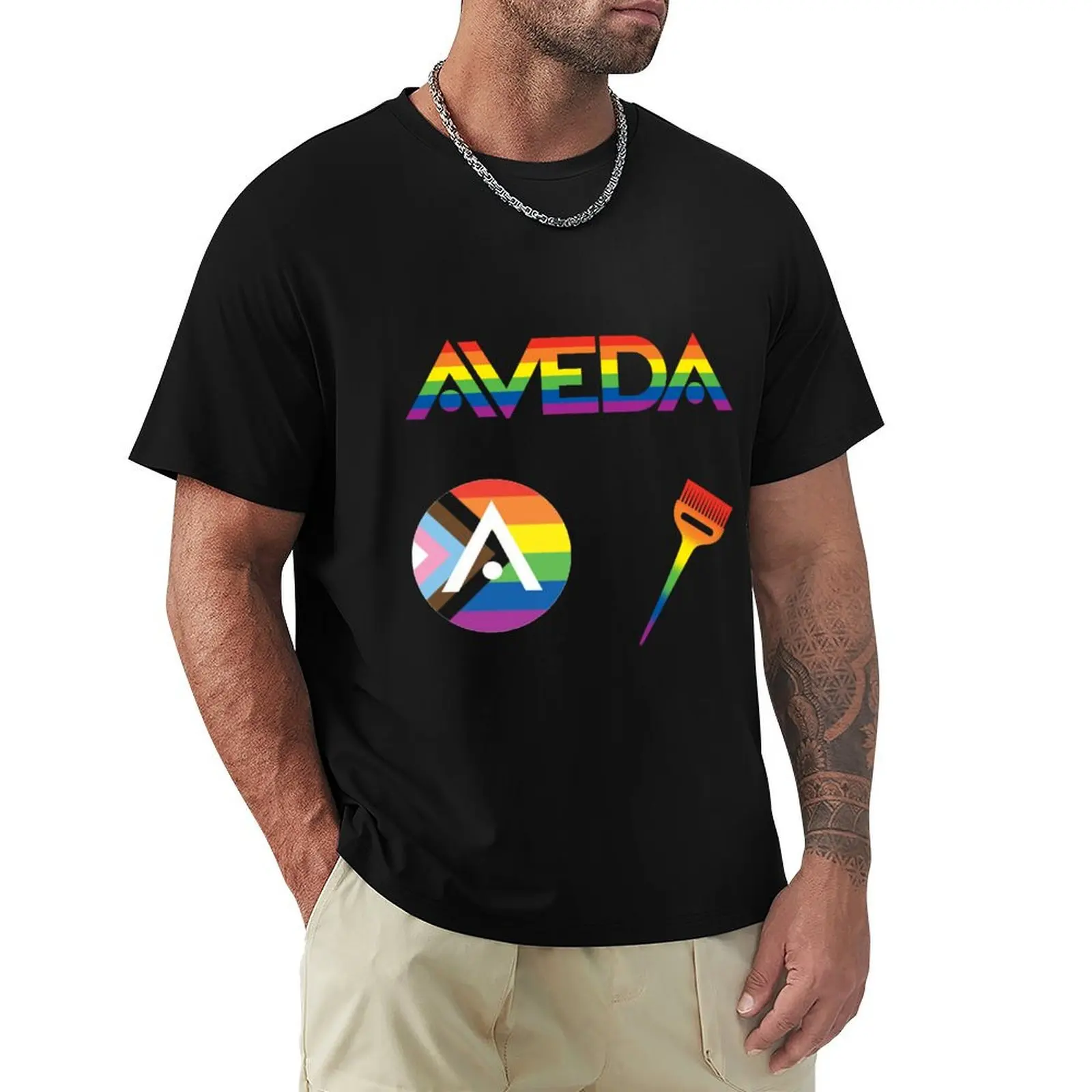 AVEDA Pride Sticker Sheet (3pck) T-Shirt Big Size Short Sleeve Casual Top