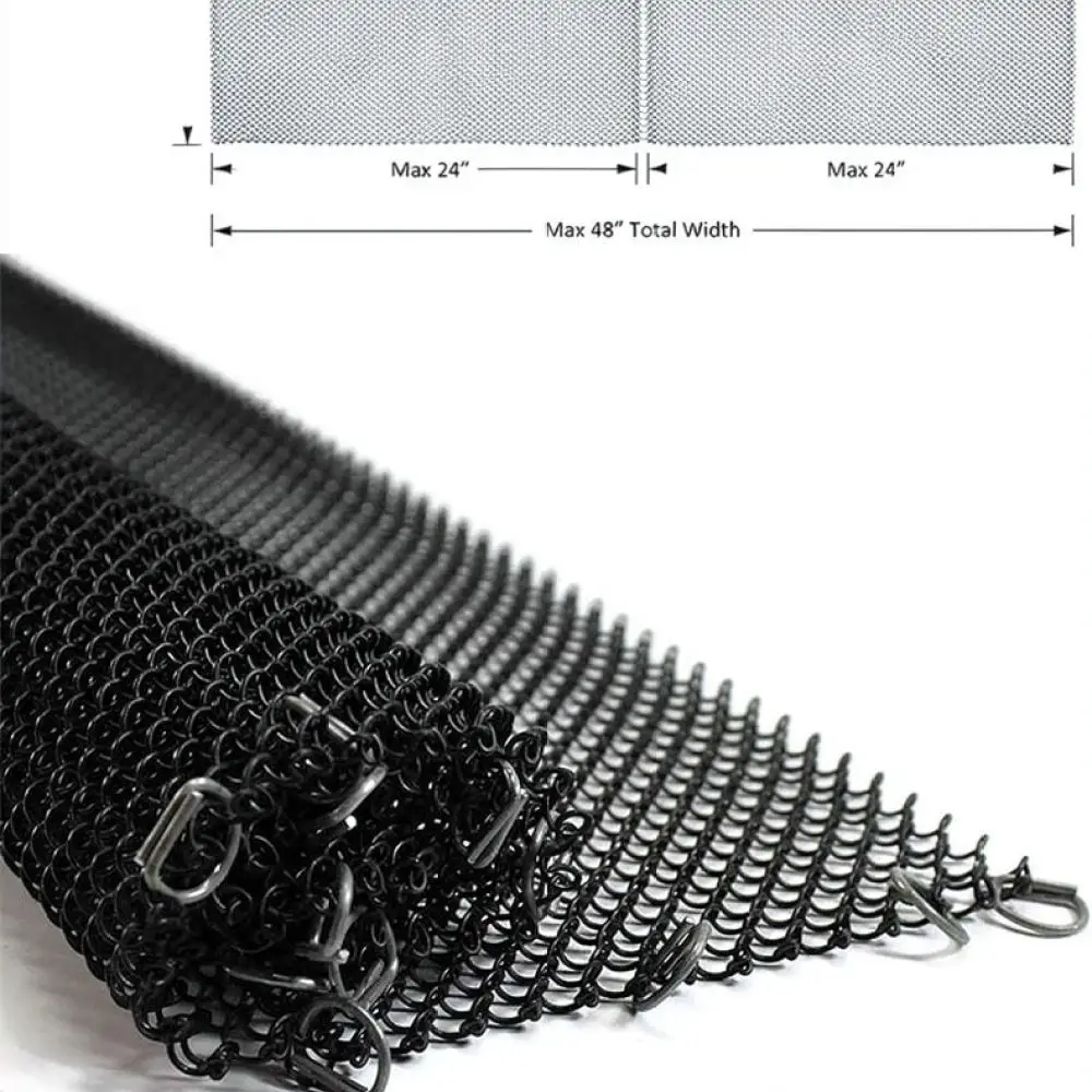 Protective Metal Mesh Curtain For Fireplace Spark Guard Heavy Duty Fire Screen Netting For Wood Stove Safety Gear