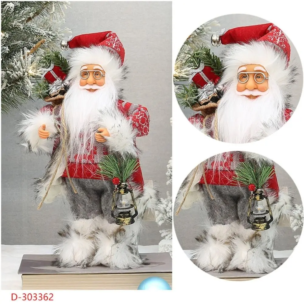 12 Inches Gifts Cute Santa Claus Decorations Standing Santa Claus Creative Santa Claus Doll Christmas Supplies Festival Favors