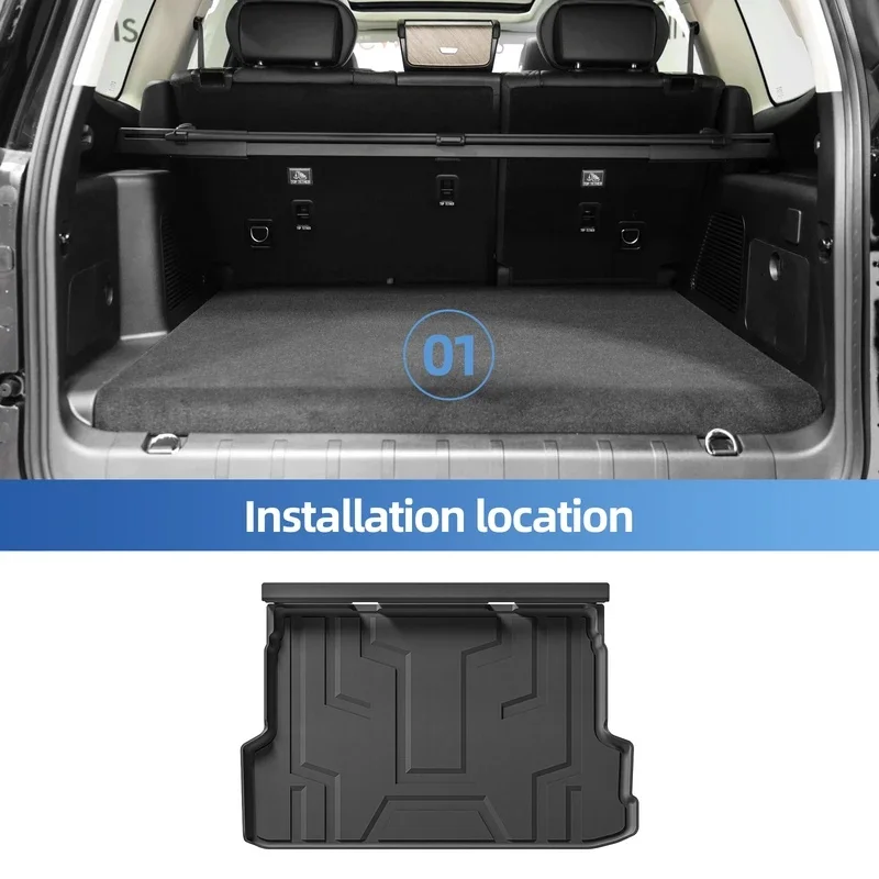 Use for GWM Tank 500 2022‑2026 (5Seater Fuel Only) TPE 3D Car All -Weather Floor Mat Trunk Pad Accessories Black