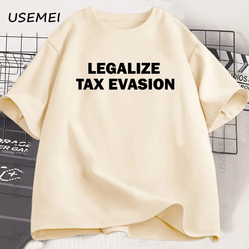 إضفاء الشرعية الضريبية تي شيرت الفكاهة مضحك قصيرة الأكمام تي شيرت عادية القطن الجولة الرقبة التي شيرت الشارع الشهير Y2k الملابس