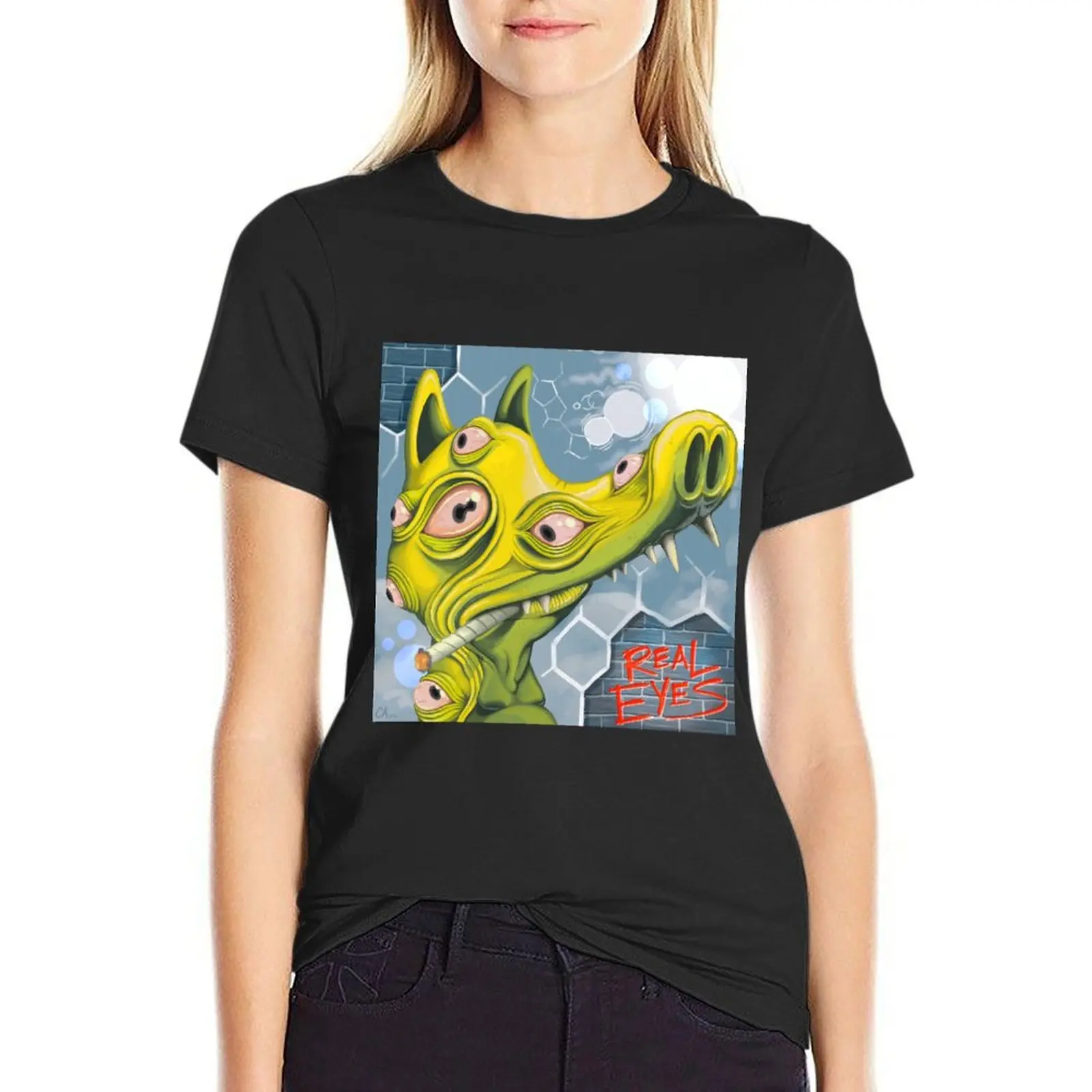 

Quasimoto-футболка Real Eyes, женская одежда, забавные милые топы, топы для женщин