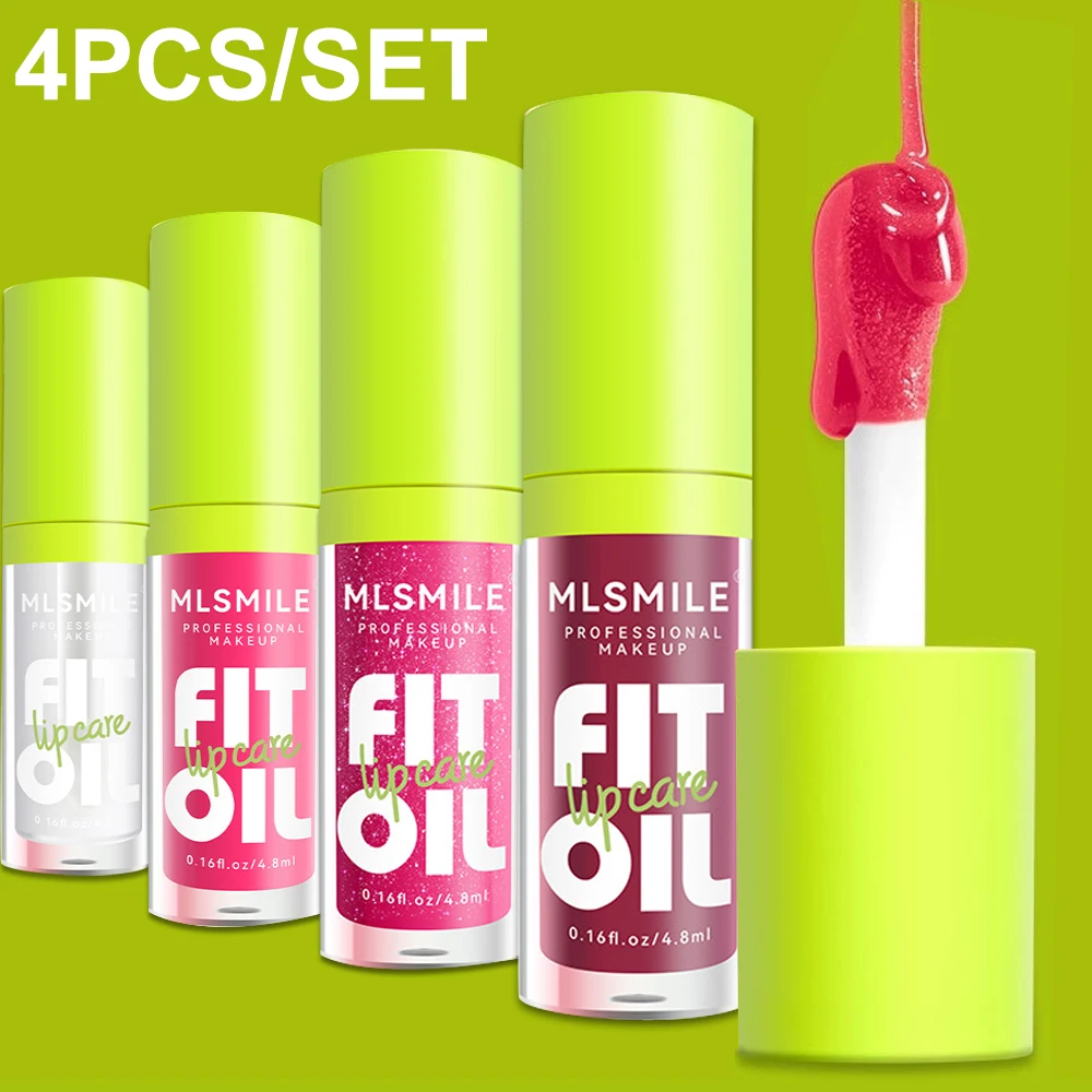 Mirror Pearl Lip Gloss Set Moisturizing Transparent Lip Oil Long-lasting Hydrating Natural 4-colors Liquid Lipstick Cute Makeup