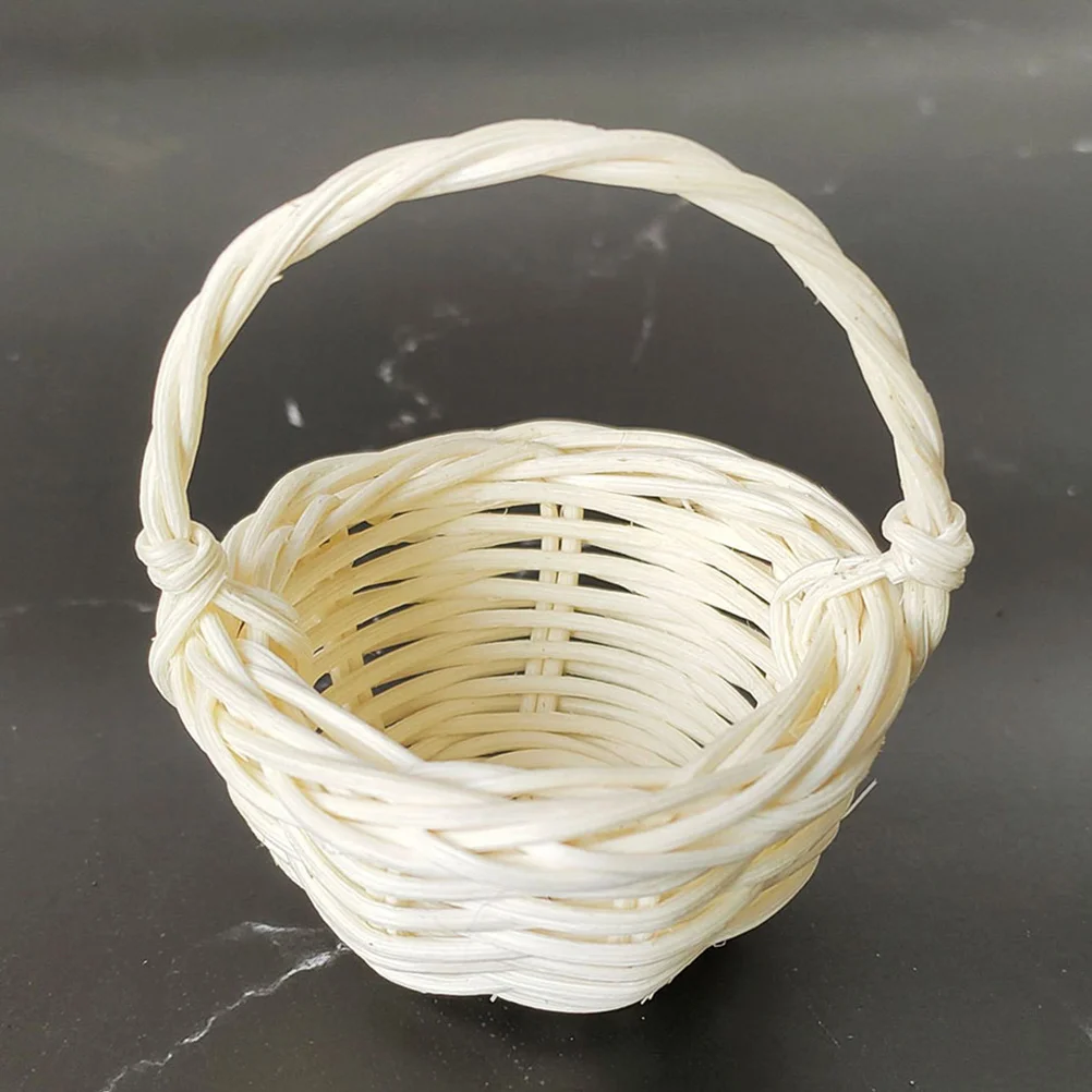 

6pcs Mini Woven Baskets Small Rattan Basket For Tabletop Wedding Party Garden Home Decoration Storage Craft Display Decorative