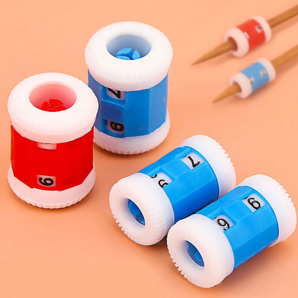 

2Pcs Manual Handheld Knitting Stitch Counter with Plastic Needles for Crochet Yarn Craft & Sewing Tools