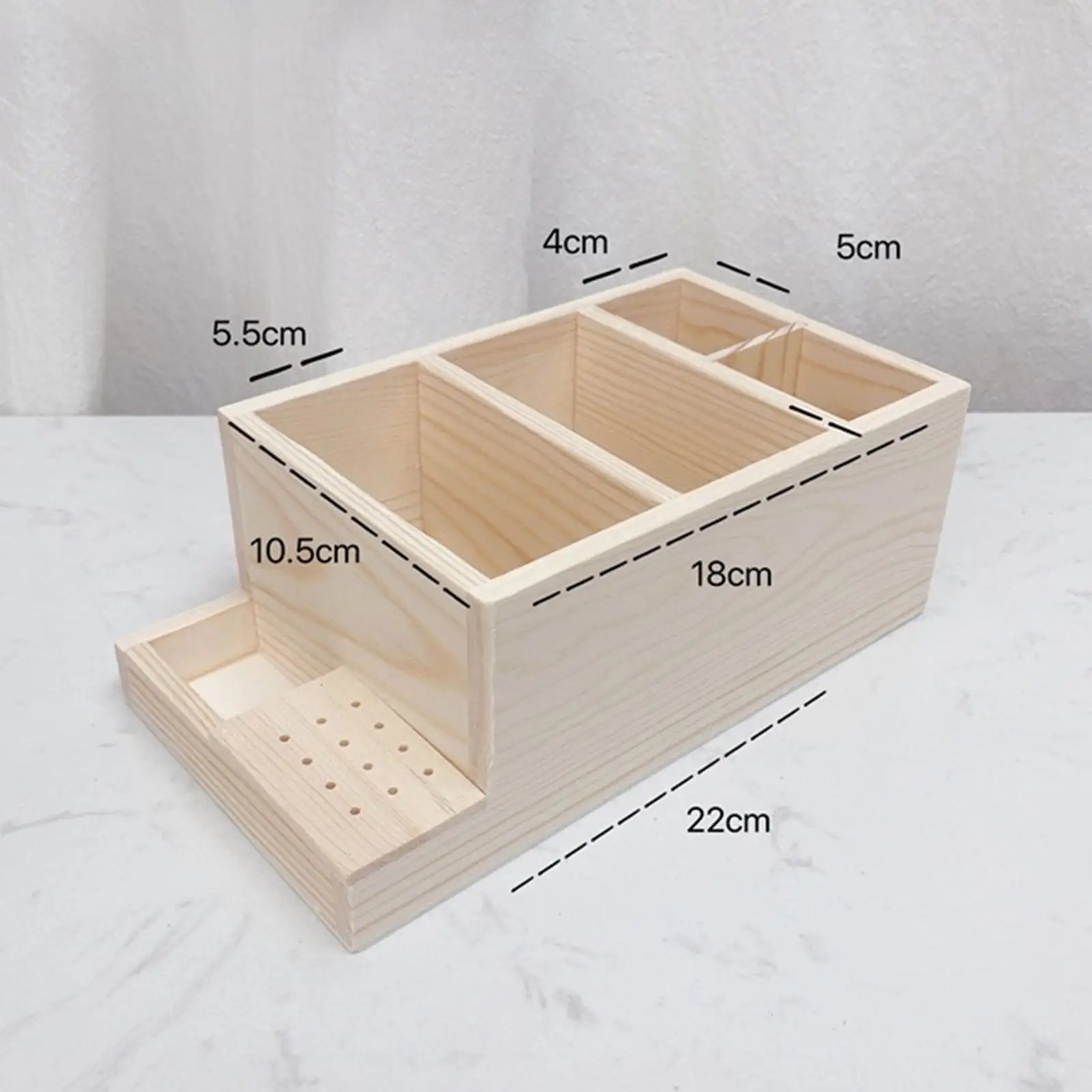 Wood Nail Organizer Stand 13 Holes Manicure Accessories Display Box for Nail Table and Professional Nail Tech