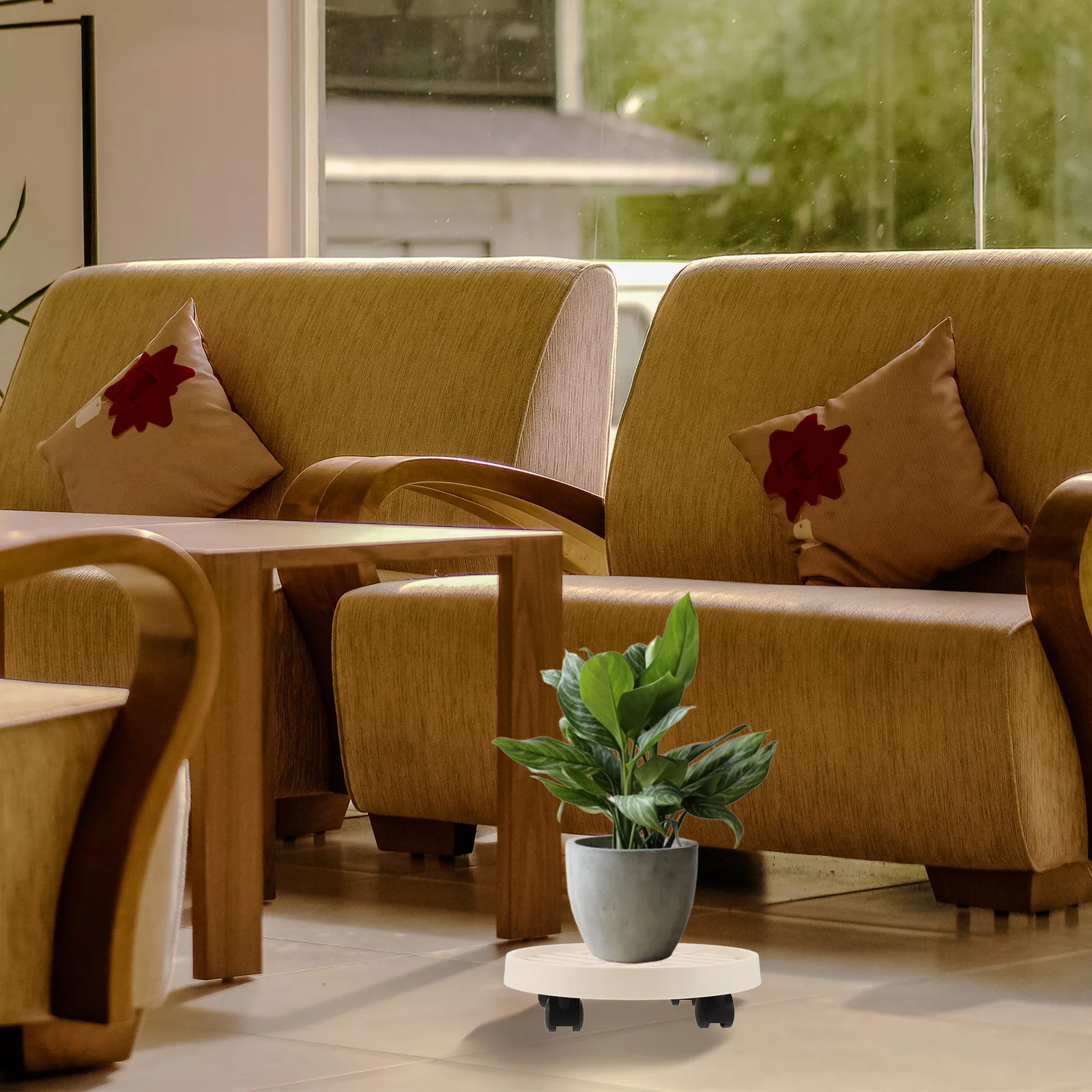 

Drainage Tray For Plants Pp Material Wheel Base For Flower Pots Indoor Outdoor Garden Decor Rolling Plant Tray