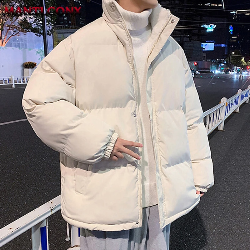 Youthful Fashion Oversize Parka Coats Men\'s Winter Jacket Thick Warm Fleece Lining Puffer Jacket Insulated Windbreak Bubble Coat