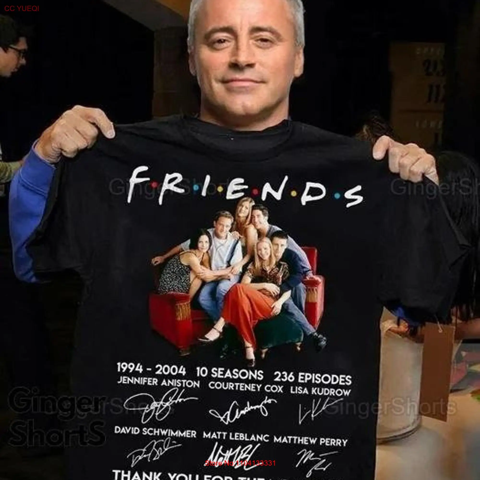 Friends TV Show T Shirt Thank You For The Memories Chandler Rachel Signatures long or short sleeves