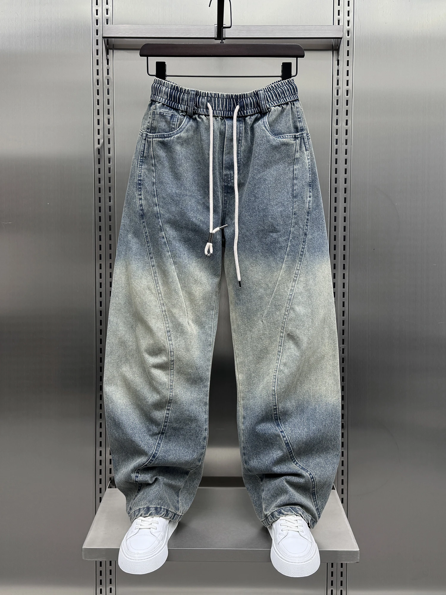 

Весна 2024, мужские свободные прямые брюки adient, джинсовые брюки Hong Kong Sle, винтажная молодежная одежда High Street Faion, длинные брюки