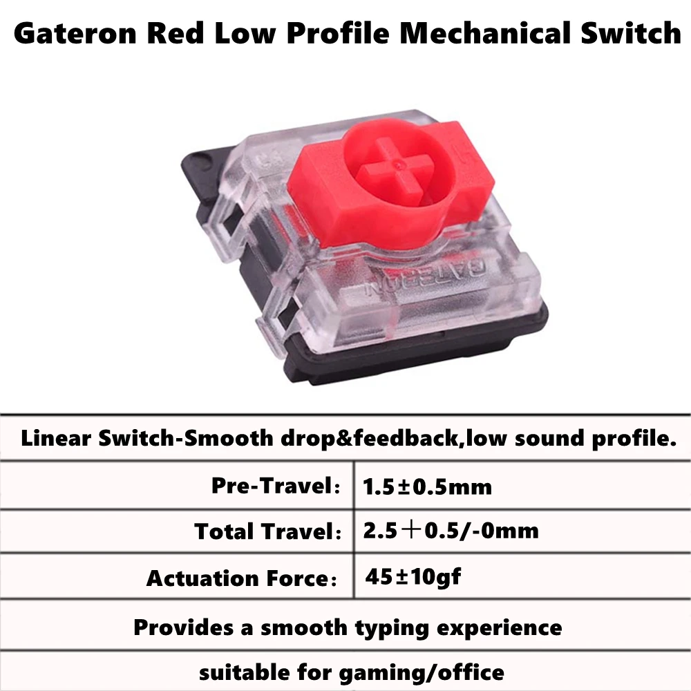 Gateron-Interruptor de perfil bajo para teclado mecánico, accesorio de 3 pines para Air75, Nuphy, ultradelgado, Ultimate, Air60, K1, K3, K7, KS27, KS33, rojo, azul, marrón