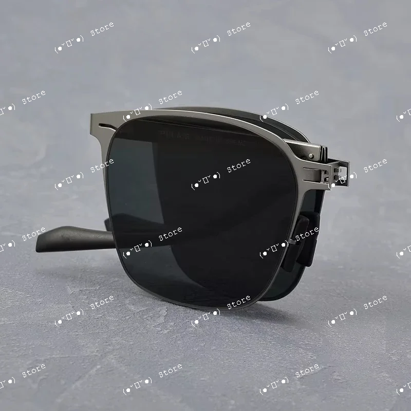 Mode Falten Tragbare Legierung Sonnenbrille Uv400 Schutz Männer Persönlichkeit Outdoor Sonnenschutz Luxus Reise Sonnenbrille