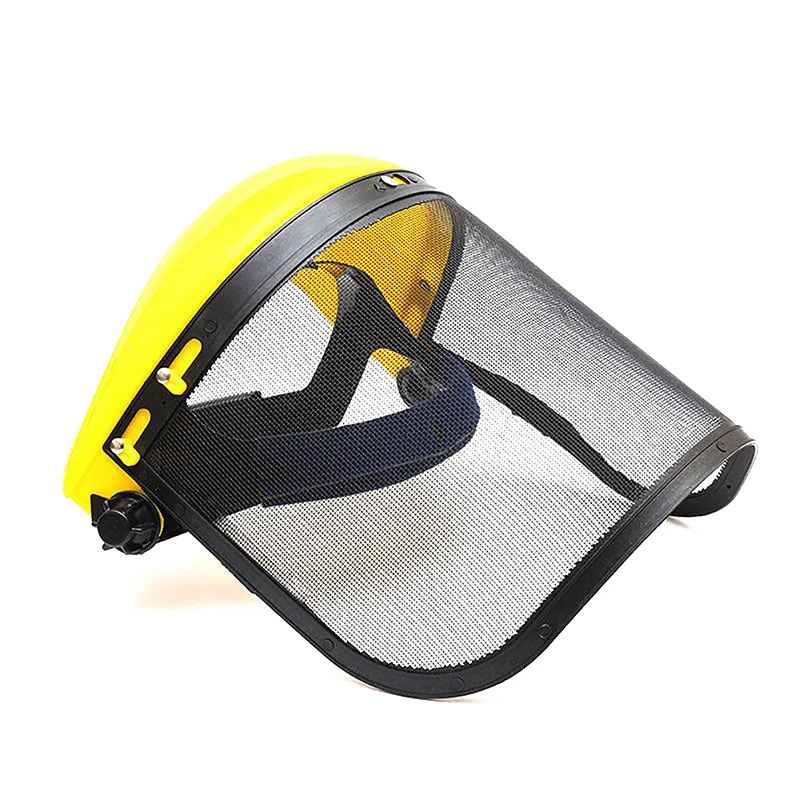 [1pc] Logging Brush Cutter Forestry Protection Garden Grass Trimmer Protective Safety Helmet Hat With Full Face Mesh Visor