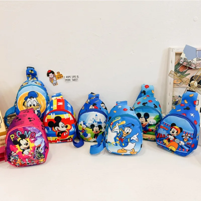 Disney Anime Mickey Mouse Shoulder Bag Kawaii Donald Duck Crossbody Bag Cute Mickey Chest Bag Boy Girl Fashion Birthday Gift