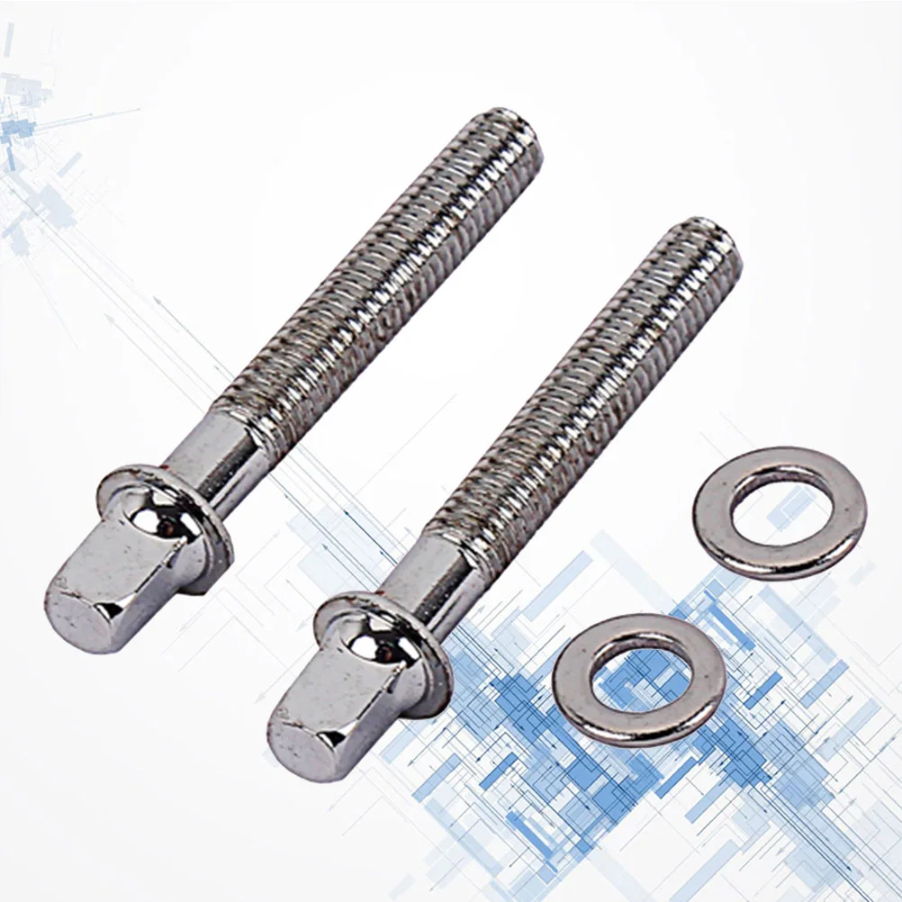 

2 PCS Drum Screws Snare Lug Mounting Tension Music Bass Lugs Hardware Parts Silver
