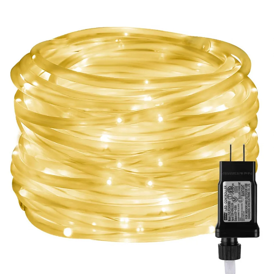 Christmas Decorations Tube Fairy Lights For Home 2026 Festoon Led Tube Rope String Light Plug-Operated 10/20/30/40M New Year