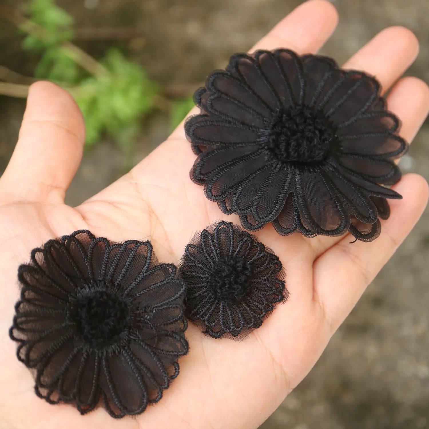 18pc DIY 2-layer flower Patches for clothing Embroidery floral patches for clothes bags decorative parches applique sewing craft