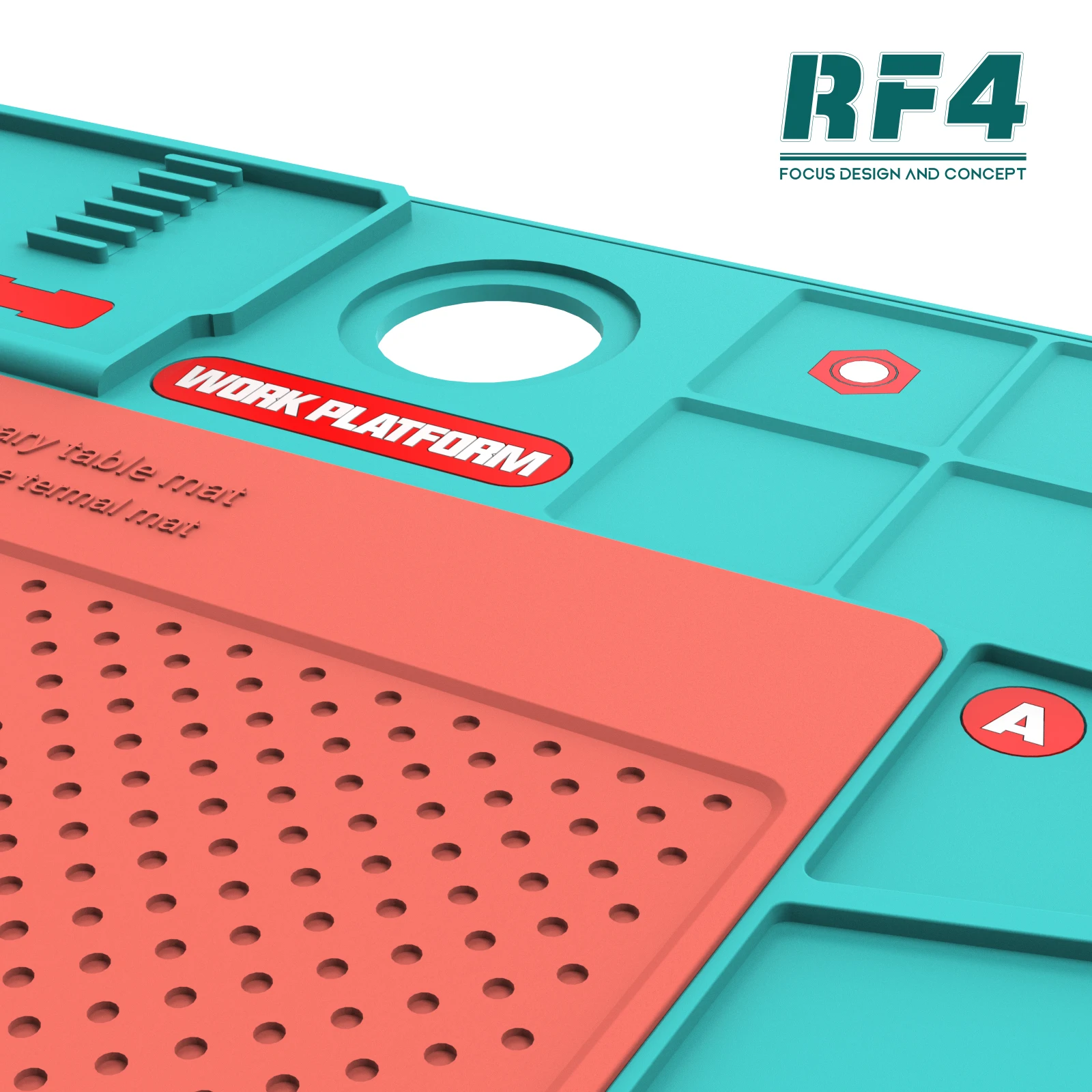 RF4 380*260MM Heat Insulation Silicone Soldering Mat Desk Pad BGA Maintenance Platform Phone Repair Silicone Mat RF-PO2