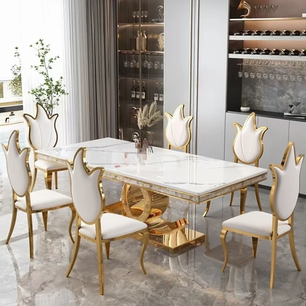 

12 шт. обеденный стул новейшего дизайна из нержавеющей стали для отелей, гостиных, уличных помещений, больниц