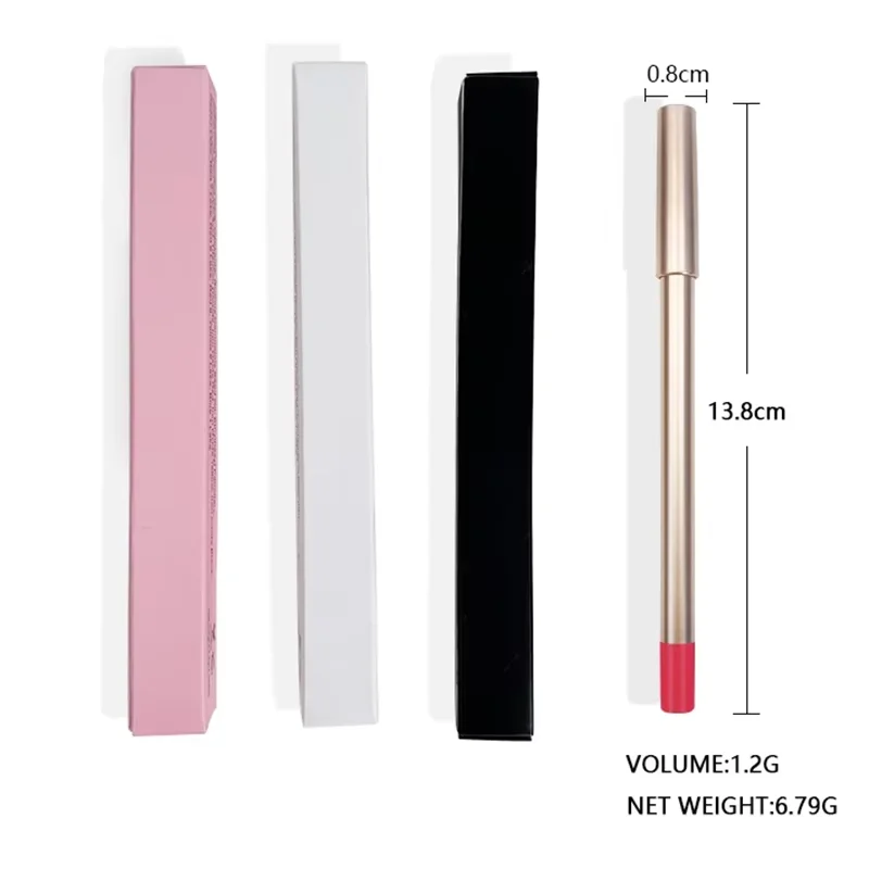 Matita per labbra in crema Marrone scuro Nude Pigmento liscio Trucco Matita per labbra Etichetta privata Commercio all'ingrosso Vegan Cruelty-Free