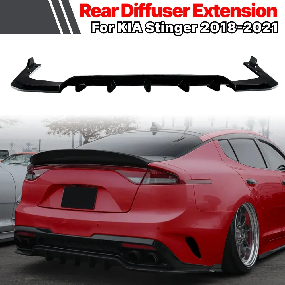

Car Rear Diffuser Lip For KIA Stinger 2018 2019 2020 2021 Bumper Spoiler ABS Splitter Add-On Rear Diffuser Extension