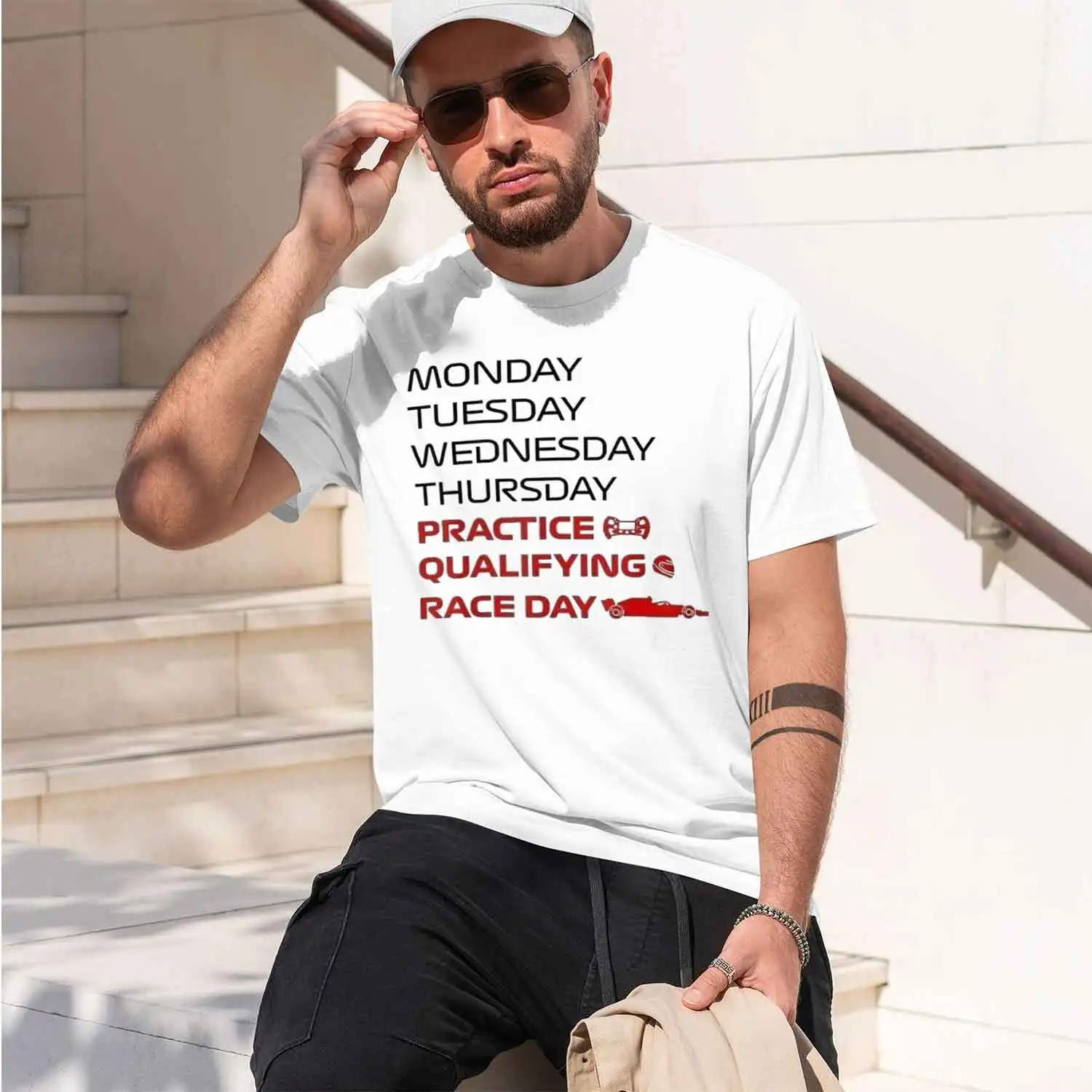 Race Week T-Shirt for Men Women Clothing Practice, Qualifying, Race Day Design Tshirts Casual Men Clothing Racing Fan Gift 2026