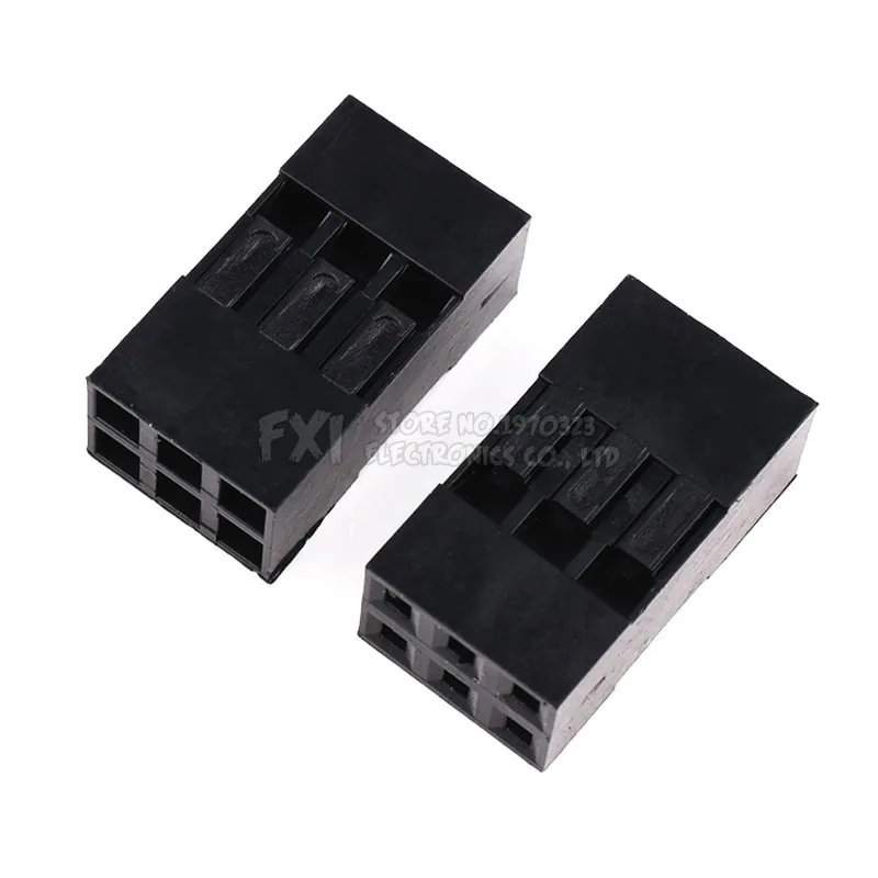 50PCS/LOT Dupont connector 2*3P 2*3 pin 6 Pin Double Row 2.54 mm Plastic Shell Through Hole Housing