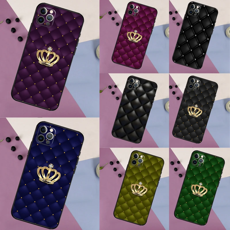 مبطن الملمس أريكة نمط تاج جراب هاتف آيفون 17 16 14 13 12 11 15 برو ماكس mini XR 16e 15 16 Plus 17 الهواء غطاء كامل