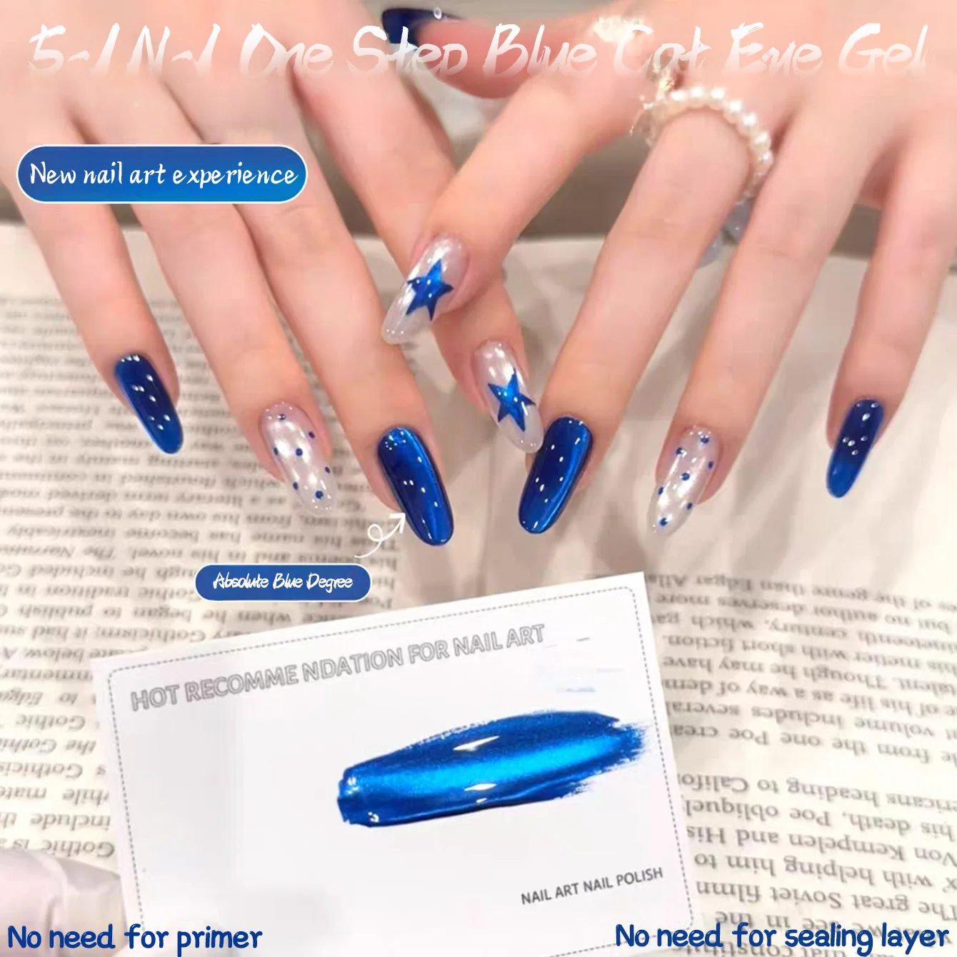 1 unidad de gel de uñas Cat Eye de alta luminosidad azul absoluto de 5 en 1, nuevo efecto Flash Aurora Cat Eye especial para uñas 2026