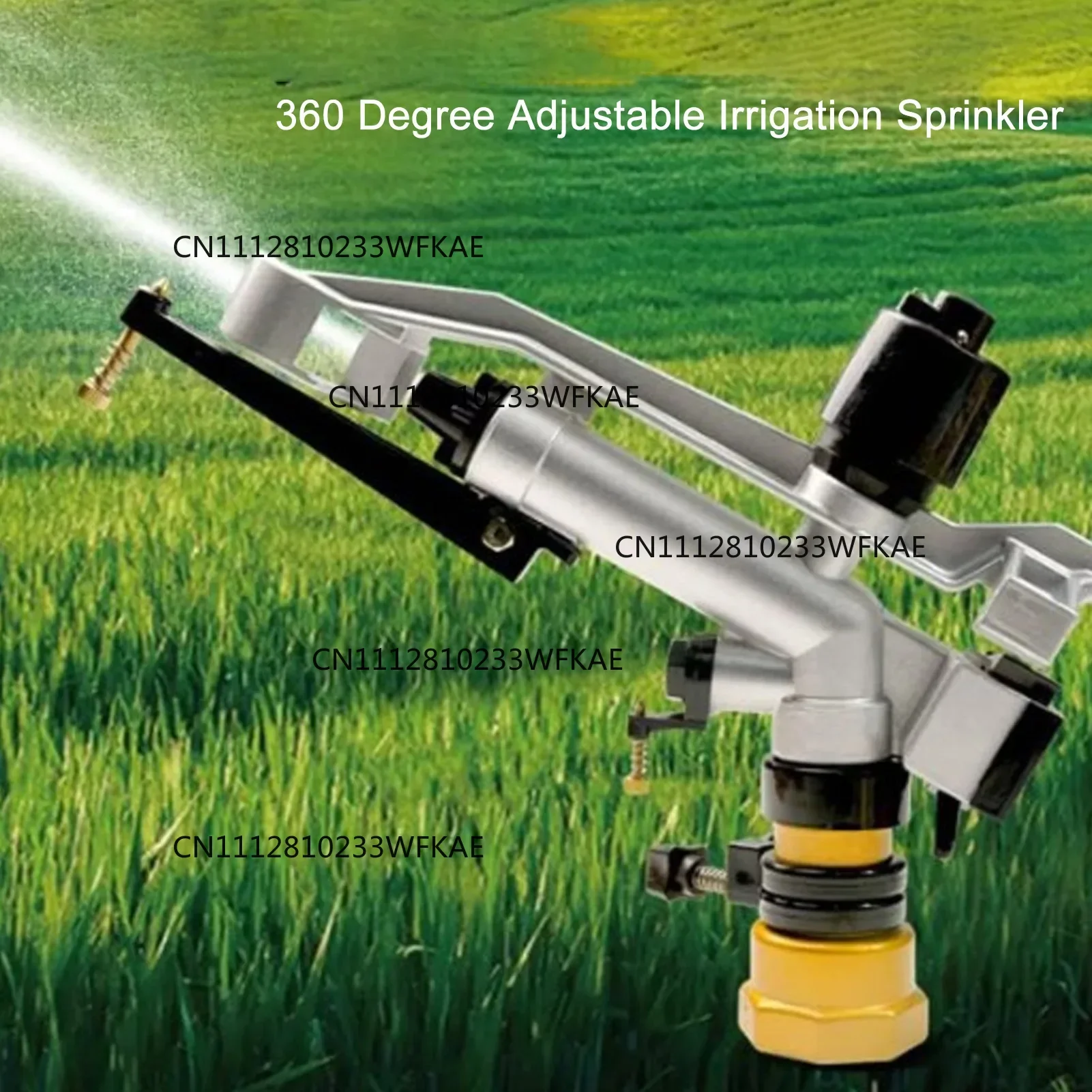 Garden Auto Rotating Sprinkler 360 Degree Auto Rotating Large Area Irrigation Sprinkler with 1‑1/2 Inch FNPT Interface for Yard