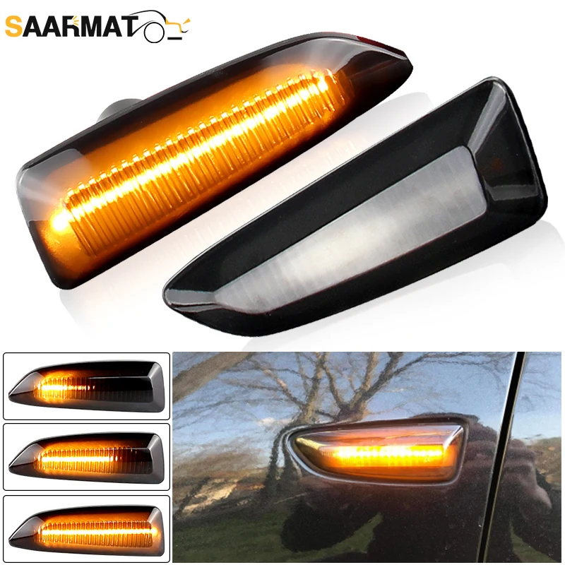 2pcs Dynamic Side Indicator LED Repeater Turn Signal Marker Light For Opel Astra J Zafira C Insignia B Grandland X OEM:13193574