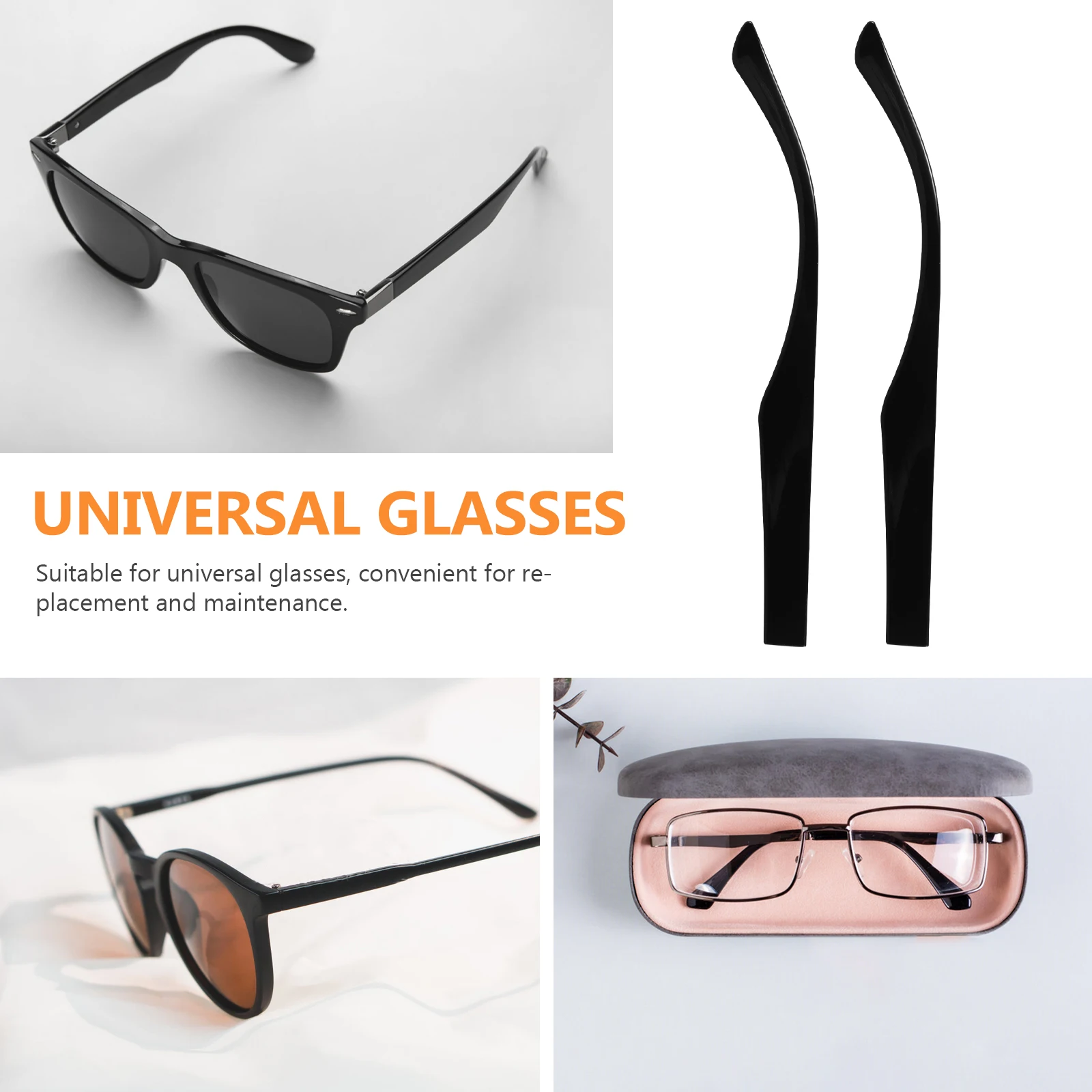 

Universal Eyeglasses Replacement Temple Sunglasses Arms 1 Pair TR90 Glasses Accessories Repair Kit Strong Metal Not Easy To Bend