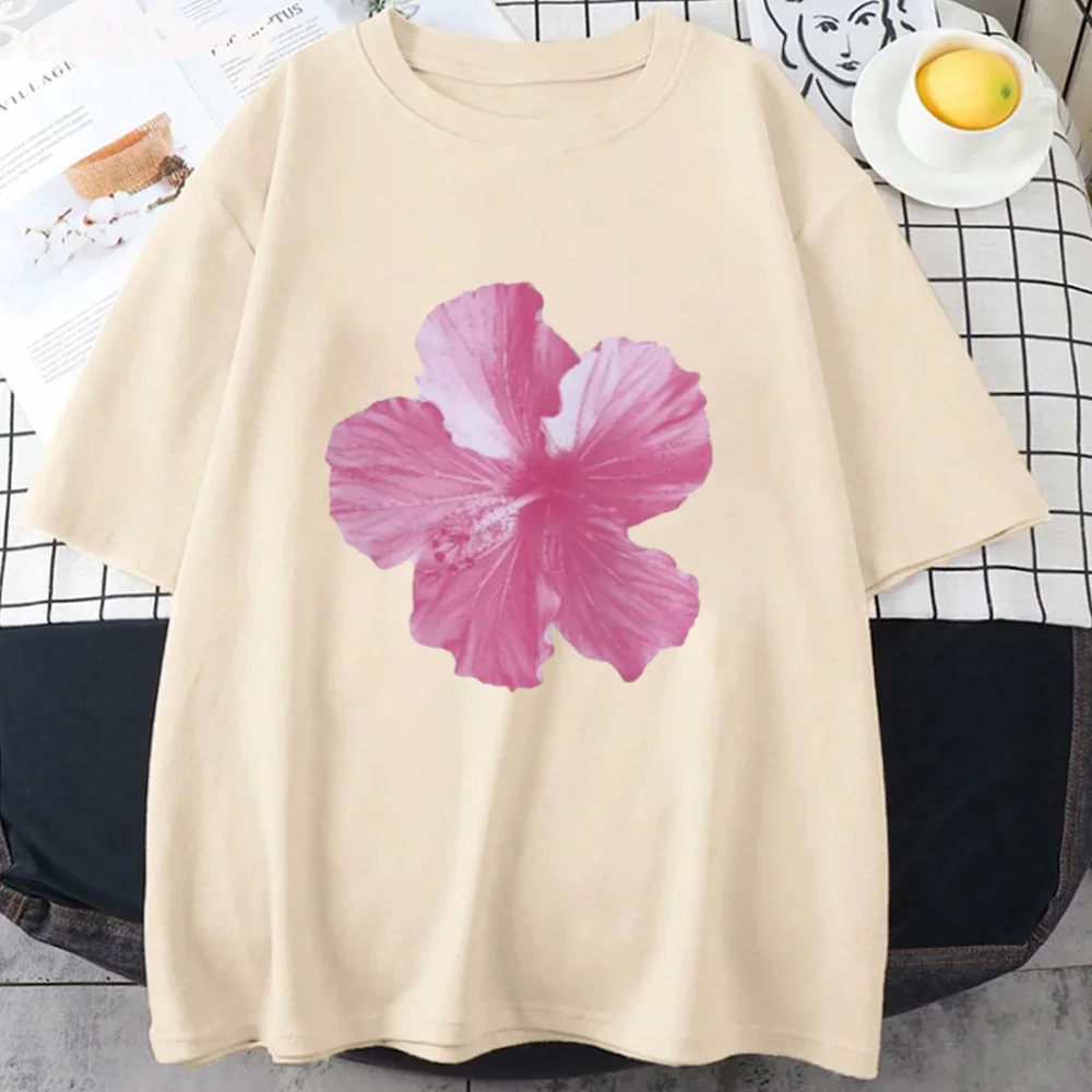 Flower Pattern Short Sleeved Clothing for Women Cotton Fashionable and Beautiful Summer Watercolor Cute New Casual T-shirt Top
