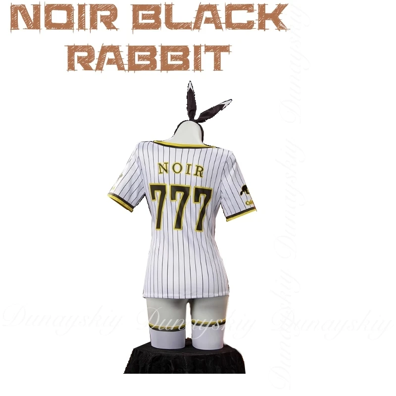 Diosa de la victoria: NIKKE Noir Black Rabbit Baseball Cosplay Tetra Line SSR Attacker subordinado a la unidad 777 conjunto de disfraz de Cosplay