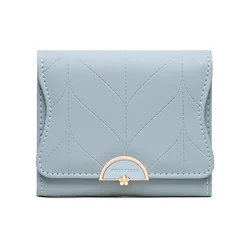 2023 new women's short purse Japanese and Korean PU soft hardware buckle simple trend everything niche large capacity handbag pu