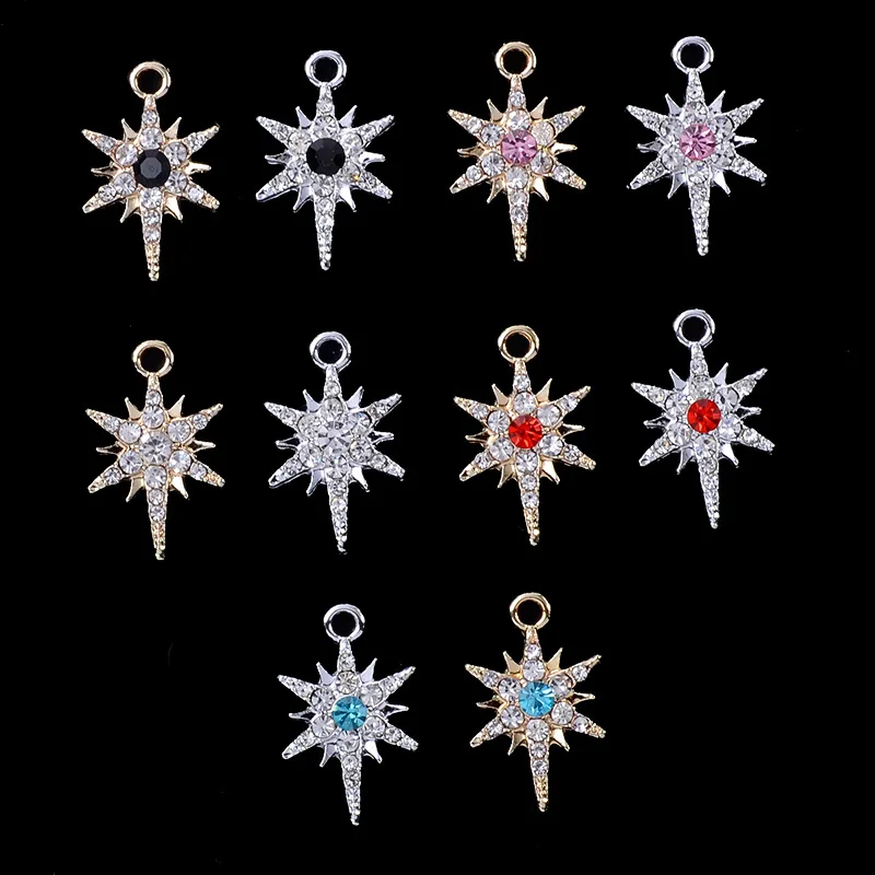 

100Pcs sets UV color retention pendant, fashionable personalized crystal hexagram with temperament women's earrings accessories