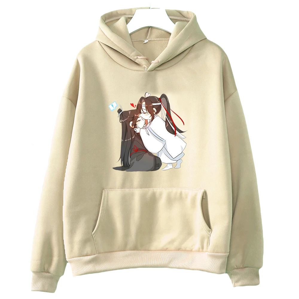 Lan Wangji Wei Wuxian Cartoon Print Hoodies Mo Dao Zu Shi Manga Graphic Sweatshirts Women Clothing Kawaii Harajuku Soft Pullover