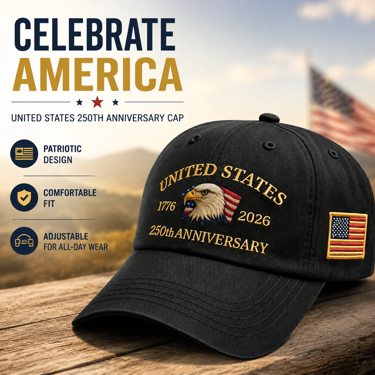 bone-de-beisebol-do-250º-aniversario-dos-estados-unidos-chapeu-ajustavel-patriotico-vintage-para-homens-e-mulheres