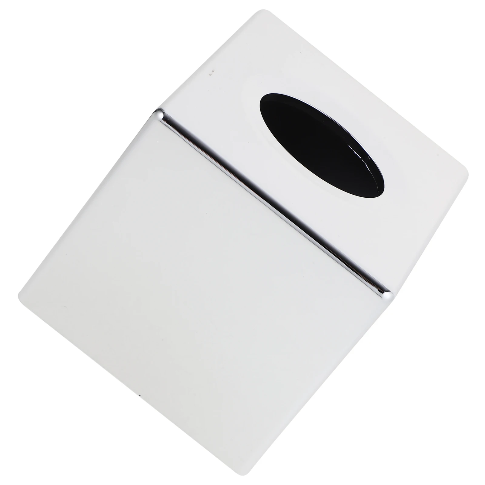 

Plastic Tissue Box Electroplating Decorative Cube Rectangular Storage Napkin Paper Towel Home Office ABS Smooth Arc Hollow