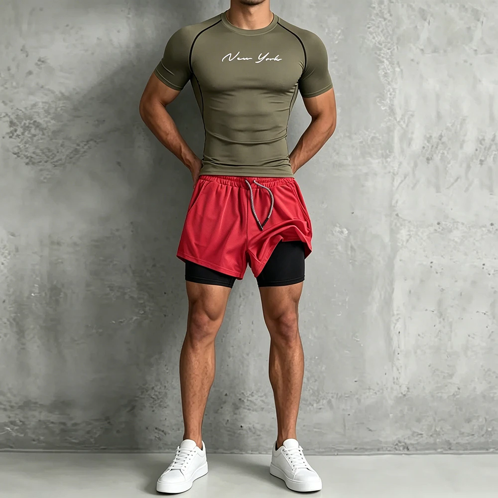 Męski 2-częściowy zestaw do ćw – Compression Shorts Athletes recenzja i cena