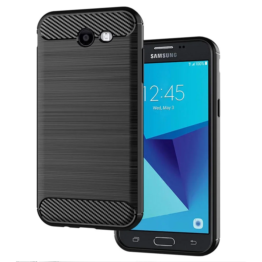 Case For Samsung Galaxy J3 Prime J327 2017 (US version) Case Silicone TPU Bumper Carbon Cover for Samsung J3 Emerge/Eclipse Case