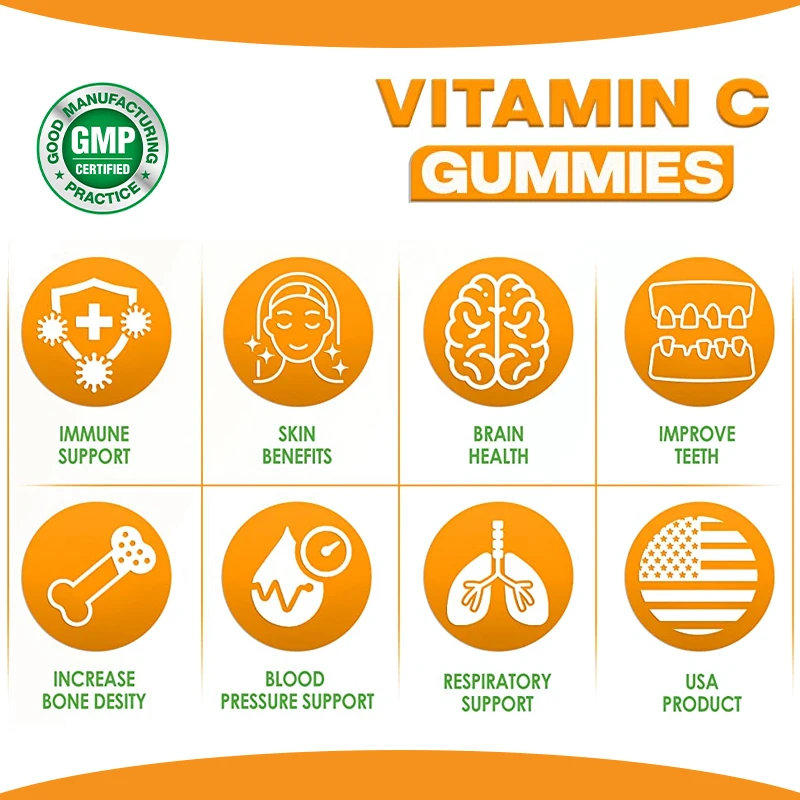 Premium Vitamin C Gummies - Promote The Formation of Collagen and Maintain The Normal Function of The Skin