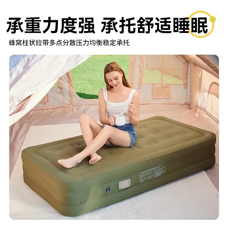 Automatic Inflatable Mattress Thickened Camping Floor Bed Portable Outdoor Tent Air Mattress Household Bunk Sleeping Pad