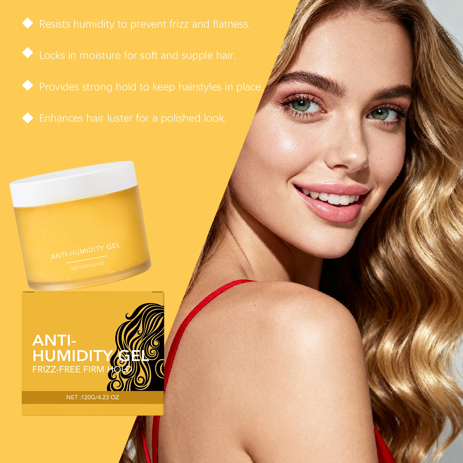 Gleamxi 120g Anti-Humidity Gel, Deep Moisture, Locks In Hydration, Versatile Styling, Keeps Curly Styles Intact For Hours