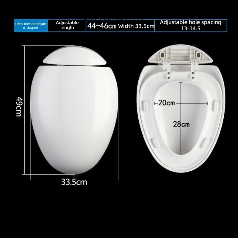 Egg Shape Toilet Seat White Vintage PP Board with Stainless Steel Hinge Full Set JJ298